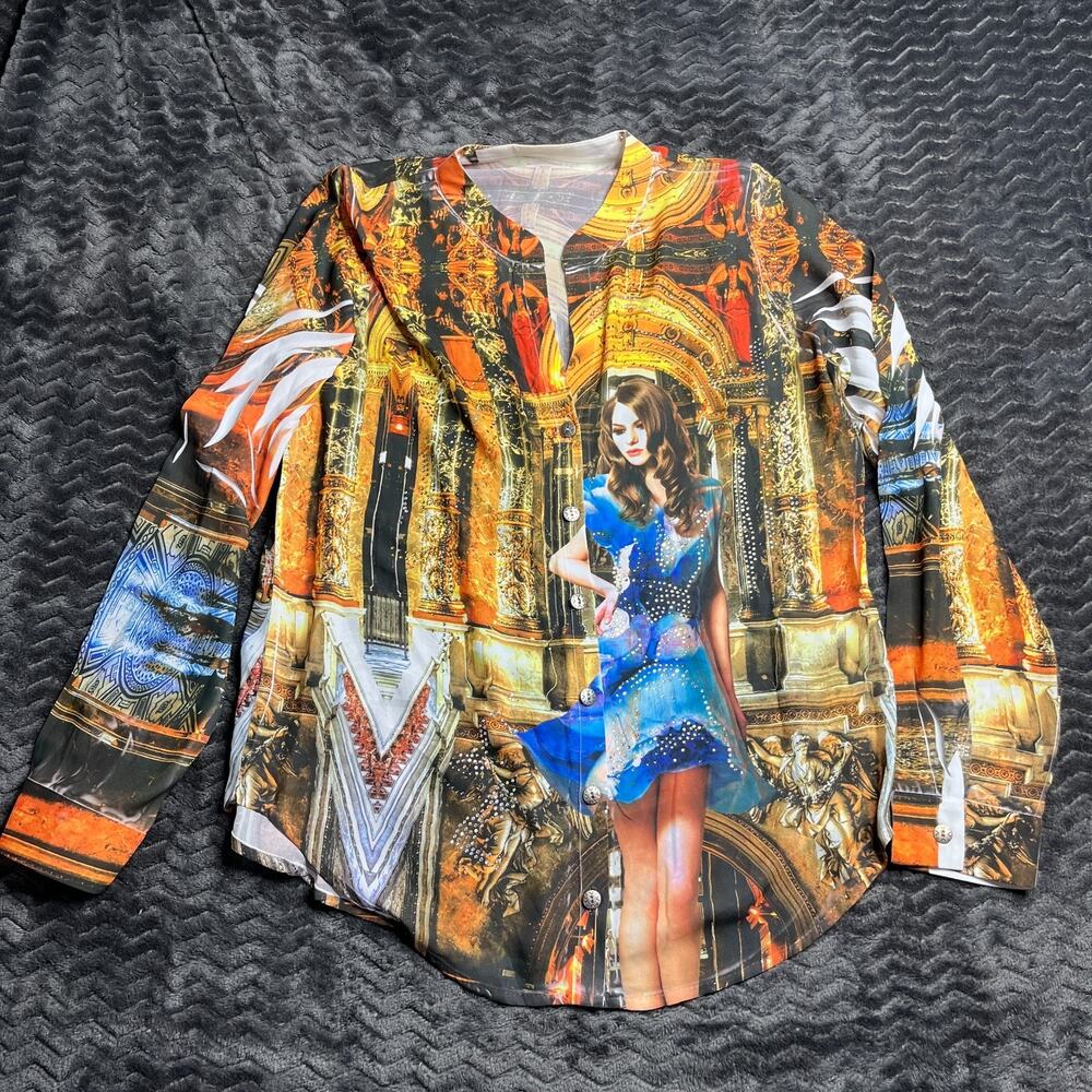 Shirt Jacket ALL OVER PRINT VENICE Collar Button Front size M